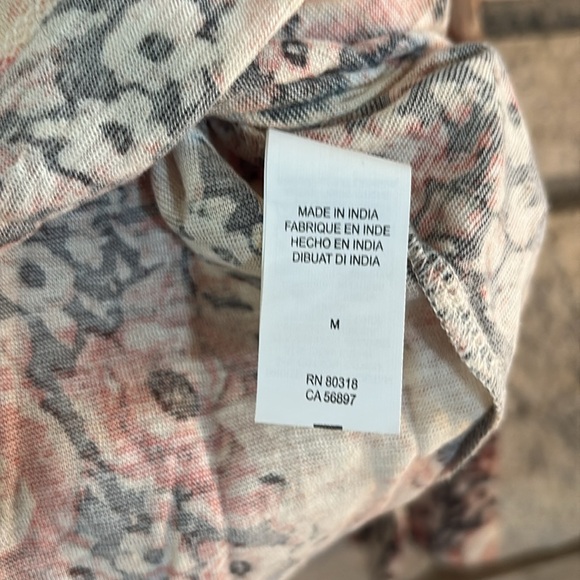 Lucky Brand Pink Smocked Tie Front Blouse - Picture 10 of 11